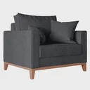 Ver imagem 1 de Poltrona Decorativa Pes e Base em Madeira Beny Linho Grafite
