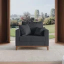 Ver imagem 3 de Poltrona Decorativa Pes e Base em Madeira Beny Linho Grafite