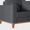 Ver imagem 5 de Poltrona Decorativa Pes e Base em Madeira Beny Linho Grafite