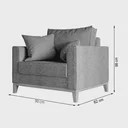 Ver imagem 2 de Poltrona Decorativa Pes e Base em Madeira Beny Linho Grafite
