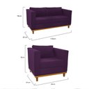 Ver mais imagens de Kit Sofá 2 Lugares e Poltrona Europa Suede Roxo - Am Decor