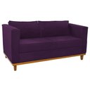 Ver imagem 6 de Kit Sofá 2 Lugares e Poltrona Europa Suede Roxo - Am Decor