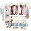 Ver imagem 3 de Guarda-roupa Arara 3 Colunas Multifuncional Desmontável