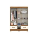 Ver imagem 3 de Guarda Roupa Solteiro 5 Portas e 2 Gavetas C/ Espelho e Pés Briz B60 Nature/off White - Henn