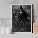 Ver imagem 1 de Quadro Umbanda Exú Caveira 45x34cm:madeira Branca