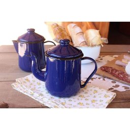 Cafeteira Tradicional Esmaltada Azul 1,1 L Ewel - 3