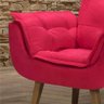 Poltrona Orquídea Cor Vermelho Desenho do Tecido Liso - 3