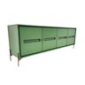 Balcão Buffet Paraty 220 Cm Laca Pés Metal e Palhinha Verde - 4