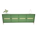 Ver imagem 2 de Balcão Buffet Paraty 220 Cm Laca Pés Metal e Palhinha Verde