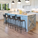 Ver imagem 6 de Kit 4 Banquetas para Balcão Cozinha Gourmet Junco Preto Bancada Ilha Banco 60cm Itagold