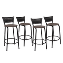 Ver imagem 1 de Kit 4 Banquetas para Balcão Cozinha Gourmet Junco Preto Bancada Ilha Banco 60cm Itagold