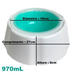 Tigela Água Fria Gelada P/caes Gatos Bebedouro Pet 970ml - 6