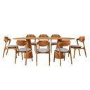 Ver imagem 2 de Sala de Jantar Mesa Noronha 220cm Tampo Laminado Canto Barril com 8 Cadeiras Solaris Gold