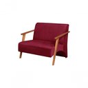 Ver imagem 1 de Poltrona Namoradeira Venus Braço Madeira Maciça Suede Unidecor Bordô