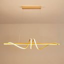 Ver imagem 2 de Lustre Pendente Moderno Sinus Led 45w 3 em 1 em Alumínio Dourado para Ambientes Sofisticados