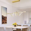 Ver imagem 3 de Lustre Pendente Moderno Sinus Led 45w 3 em 1 em Alumínio Dourado para Ambientes Sofisticados