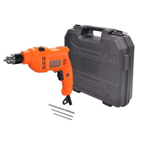 Kit Furadeira de Impacto 3/8 550w com 3 Peças e Maleta B&d Bed710550k 220v Black & Decker