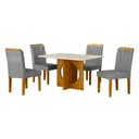 Ver imagem 2 de Mesa Lorena 1,20 Freijó Tampo Off C/vidro 4 Cadeiras Lorena
