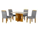 Ver imagem 2 de Mesa Lorena 1,20 Freijó Tampo Off C/vidro 4 Cadeiras Lorena