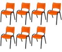 Ver imagem 2 de Cadeira Iso Base Preto Igreja, Escola, Escritório - Laranja Kit 7 Peças