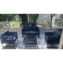 Ver imagem 1 de Conjunto de Sofá Bahamas Em Corda Náutica Azul - Tecido Lisato Marinho