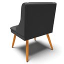 Ver imagem 5 de Kit 6 Cadeiras Decorativas Sala de Jantar Pés Palito de Madeira Firenze Pu Preto Fosco/natural