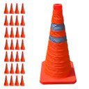 Ver imagem 1 de Cone Retratil Rodovia Kit 28 Uni Guarda Segurança Baliza Dobravel Sinalizador Estrada Estacionamento