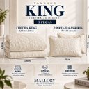 Ver imagem 4 de Conjunto Cama King Mallory 300 Fios Bordada 3 Peças:Palha