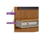 Ver imagem 4 de Home P/ Tv até 75 Pol Modular 1.8 Ripado C/ 1 Porta 1 Prat. 180x250cm Nature/off White - Linea
