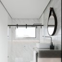 Ver imagem 3 de Espelho Redondo para Banheiro Decorativo Redondo 60cm com Alça Aro Marrom Couro Preto