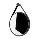 Ver imagem 4 de Espelho Redondo para Banheiro Decorativo Redondo 60cm com Alça Aro Marrom Couro Preto