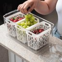 Ver imagem 6 de Kit 2 Organizadores de Geladeira 6l com 6 Cestos Plásticos Frutas Dry Coza Grande Cozinha