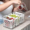 Ver imagem 3 de Kit 2 Organizadores de Geladeira 6l com 6 Cestos Plásticos Frutas Dry Coza Grande Cozinha