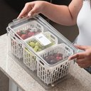Ver imagem 7 de Kit 2 Organizadores de Geladeira 6l com 6 Cestos Plásticos Frutas Dry Coza Grande Cozinha