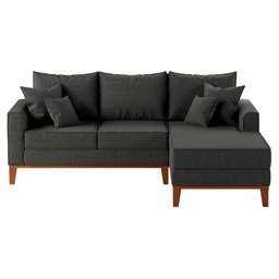 Sofá Beny com Chaise Direita, 2,00x1,40m, 3 Lugares, Linho, Base em Madeira. - 2 Sofá Beny com Chaise Direita, 2,00x1,40m, 3 Lugares, Linho, Base em Madeira. - 2