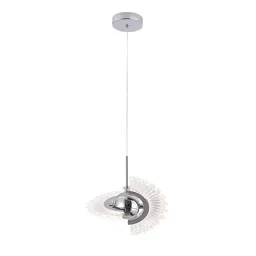 Pendente Led 18×10cm 4w 400lm 3000k Bivolt Metal Cromado e Acrílico - 1