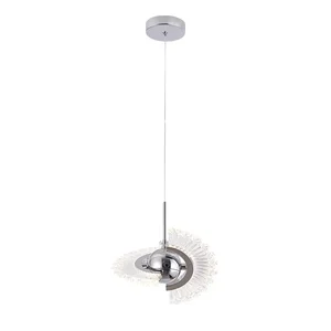 Pendente Led 18×10cm 4w 400lm 3000k Bivolt Metal Cromado e Acrílico