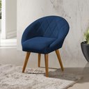 Ver imagem 2 de Kit 4 Poltronas Decorativa Canastra Estofada Veludo Azul Marinho Pés Palito em Madeira Maciça