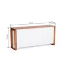 Ver imagem 2 de Buffet Aparador 3 Portas 1 Gaveta 140cm Craft Branco/Garapa