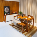 Ver imagem 3 de Buffet Aparador 3 Portas 1 Gaveta 140cm Craft Branco/Garapa