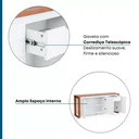 Ver mais imagens de Buffet Aparador 3 Portas 1 Gaveta 140cm Craft Branco/Garapa
