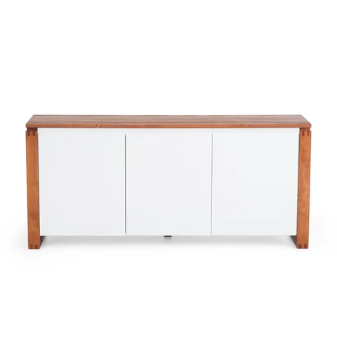 Buffet Aparador 3 Portas 1 Gaveta 140cm Craft Branco/Garapa