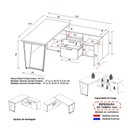 Ver imagem 3 de Escrivaninha com Balcão Lateral 170cm 1 Porta 2 Gavetas Flex Multimóveis CR25307