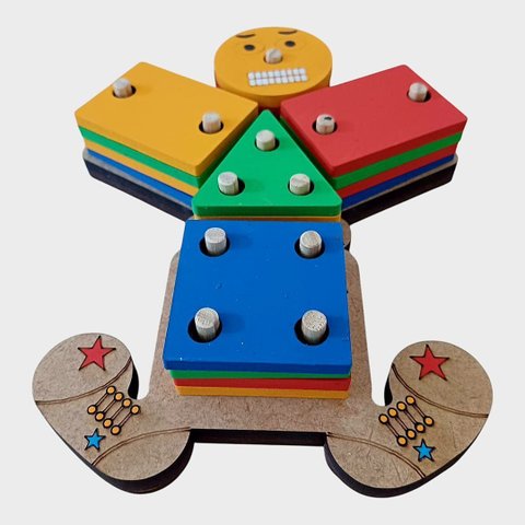 Palhaço Pedagógico Emoções Educativos Pedagógicos Brinquedos em Madeira Jogos Divertidos Socializaçã