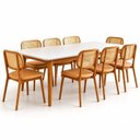 Ver imagem 2 de Conjunto Sala de Jantar Mesa Tangará Vidro e 8 Cadeiras Liz Madeira Maciça Cabecasa Madeiraoriginals