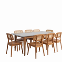 Ver imagem 2 de Conjunto Sala de Jantar Mesa Tangará Vidro e 8 Cadeiras Liz Madeira Maciça CabeCasa MadeiraOriginals Marrom