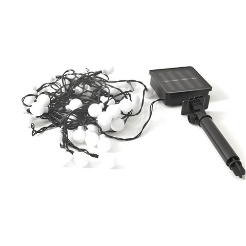 Grinalda Cordão Luzes Solares Jardim 20 Leds Bolas Colorido
