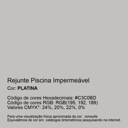 Rejunte Piscina Impermeável Cor Platina 1kg - 2