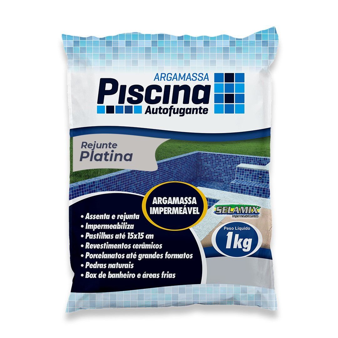 Rejunte Piscina Impermeável Cor Platina 1kg - 1