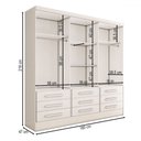Ver imagem 4 de Guarda-roupa Casal Maragogi 3 Portas 9 Gavetas com Espelho Branco - Panorama Móveis